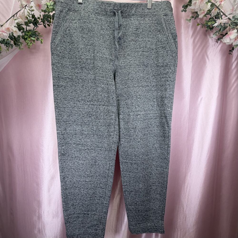 T by Talbots Jogger Pants Women Large Heather Gray Stretch Activewear